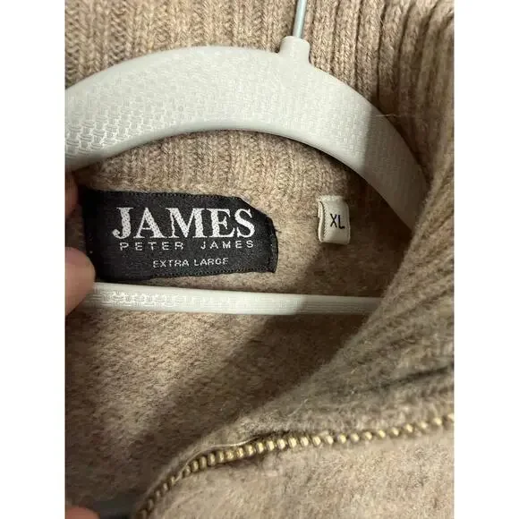 James Peter James clothing shetland wool 1/4‎ beige sweater - Picture 2 of 10